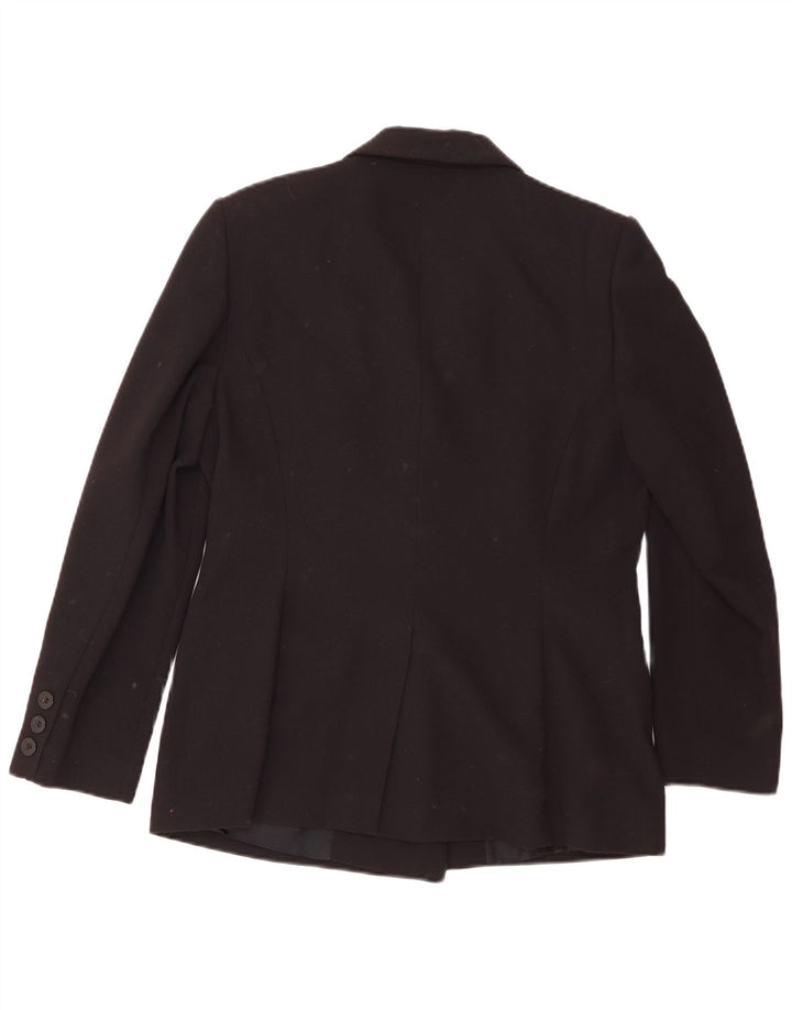 WALLIS Womens Double Breasted Blazer Jacket UK 14 Medium Black Polyester