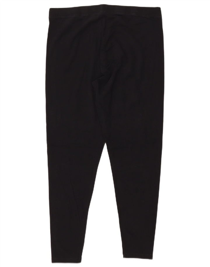 MARKS & SPENCER Leggings Femme UK 16 Grand Noir Coton