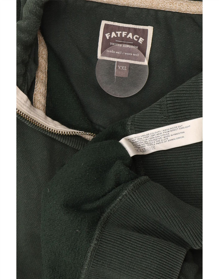 FAT FACE Pull à capuche zippé pour homme 2XL en coton vert