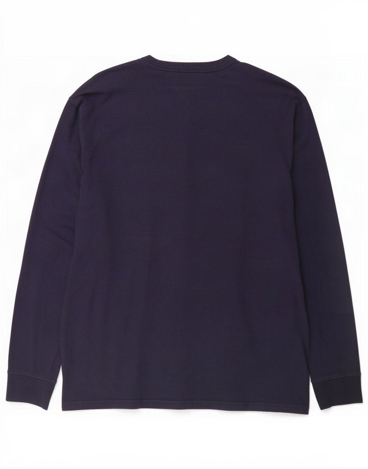 Tommy Hilfiger Haut graphique à manches longues pour homme Coupe régulière Bleu marine Taille L