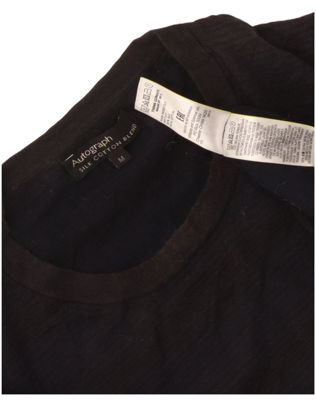 Marks & Spencer Pull à col rond Autograph Homme Bleu Marine Moyen