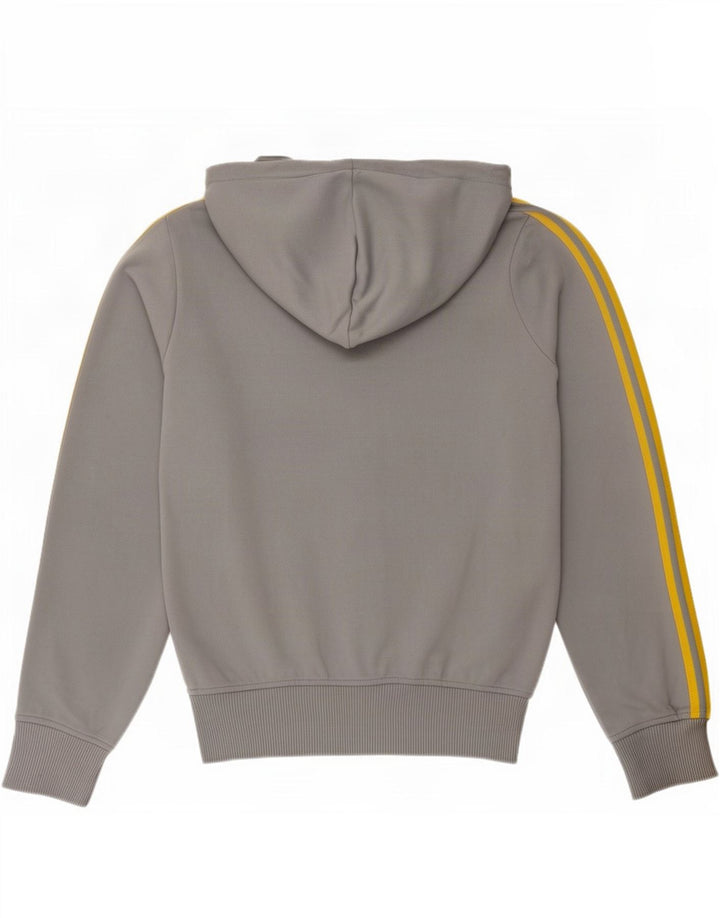 Adidas Pull à capuche zippé pour femme UK 12 Gris moyen Polyester