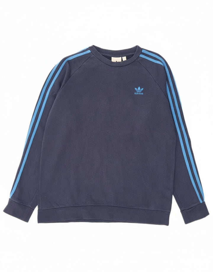 Adidas Sweat-Shirt Homme Bleu Marine Moyen Coton