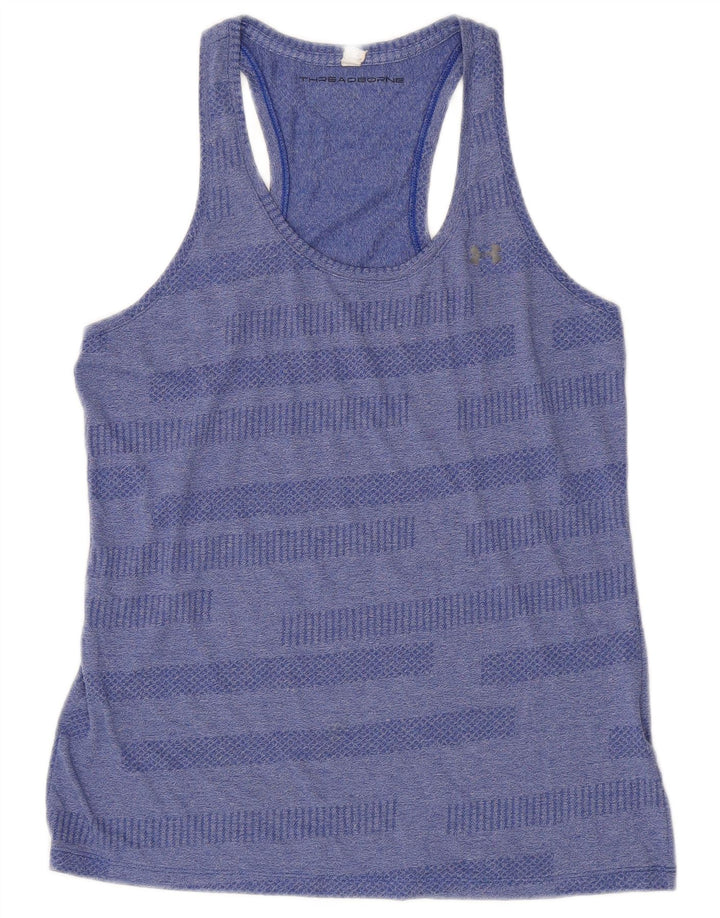 Under Armour Heat Gear Débardeur pour femme UK 12 Bleu moyen rayé