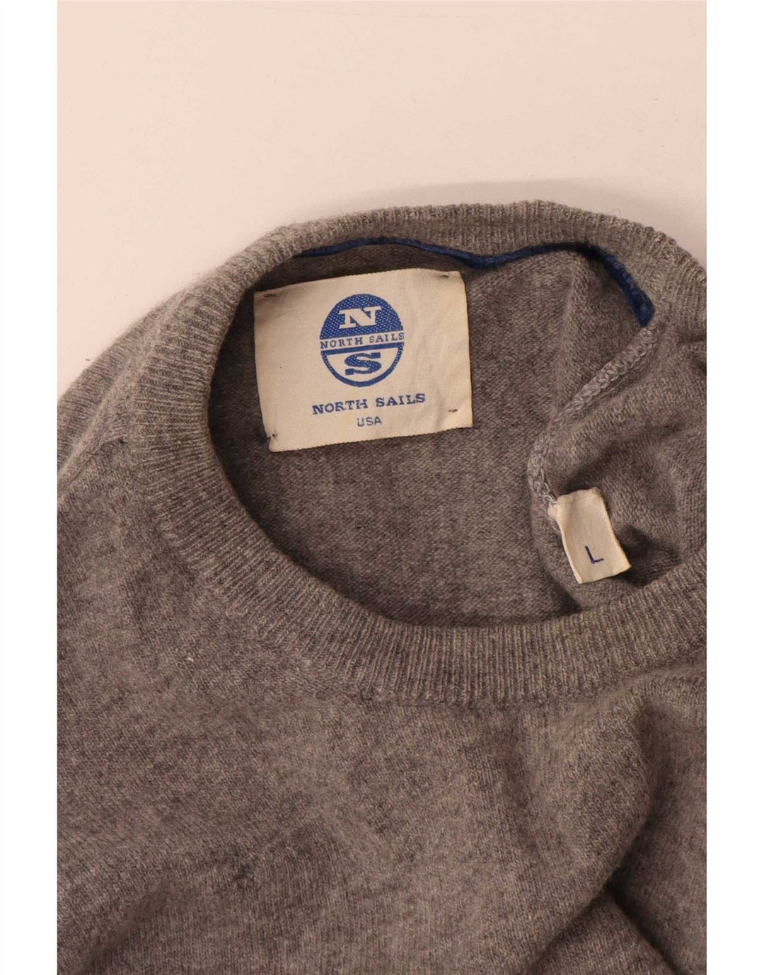 North Sails Pull à col rond pour homme en laine grise