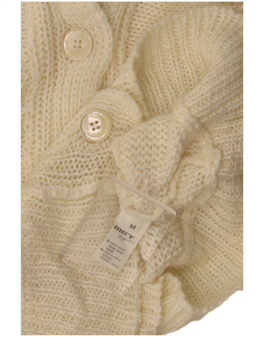 MET Cardigan pour femme UK 12 Mohair beige moyen
