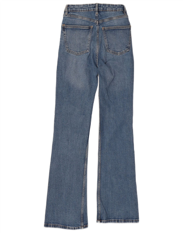 Zara Jean évasé pour femme EU 34 2XS W24 L30 Bleu Coton