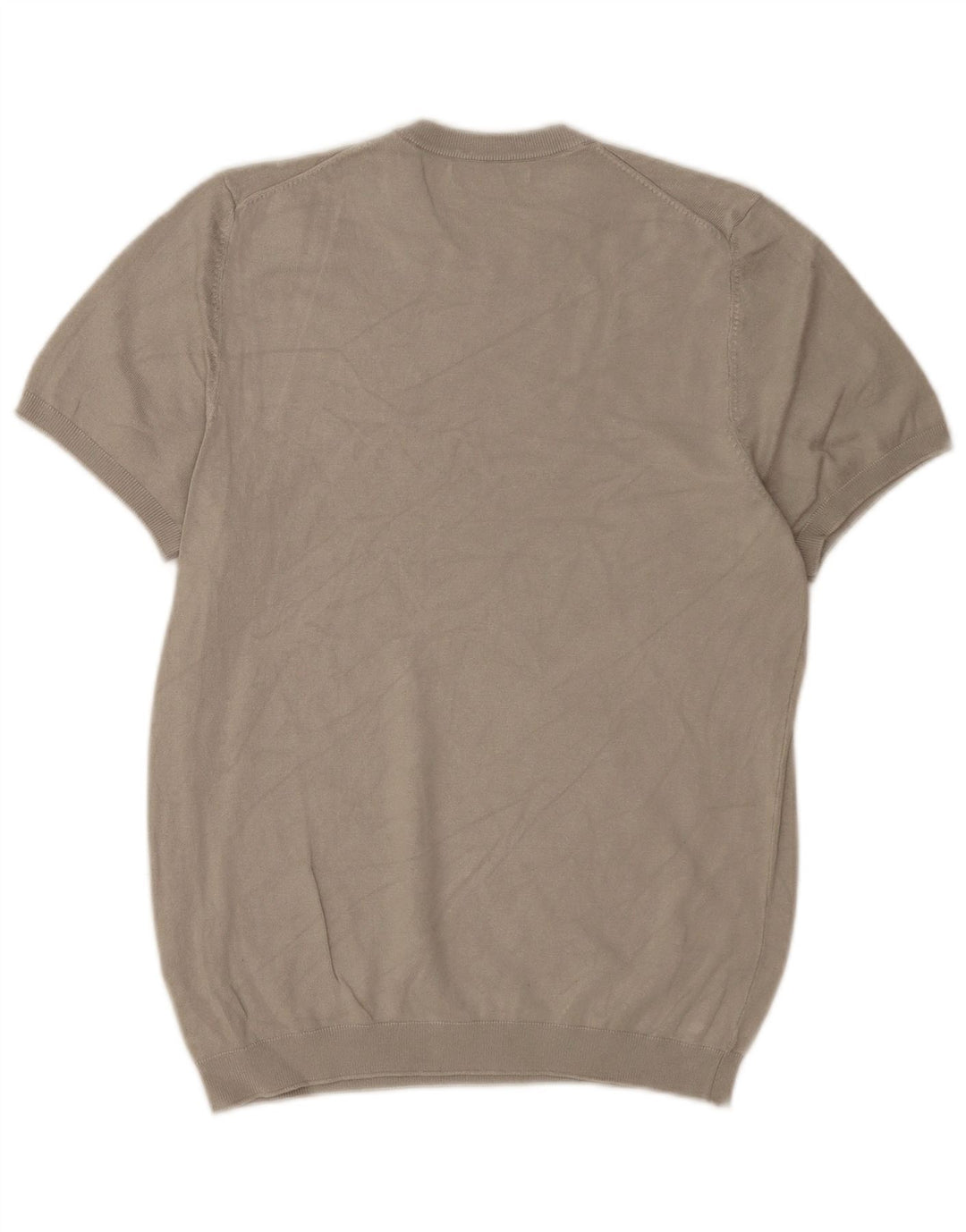 Zara Pull à manches courtes et col rond pour homme Petit gris viscose