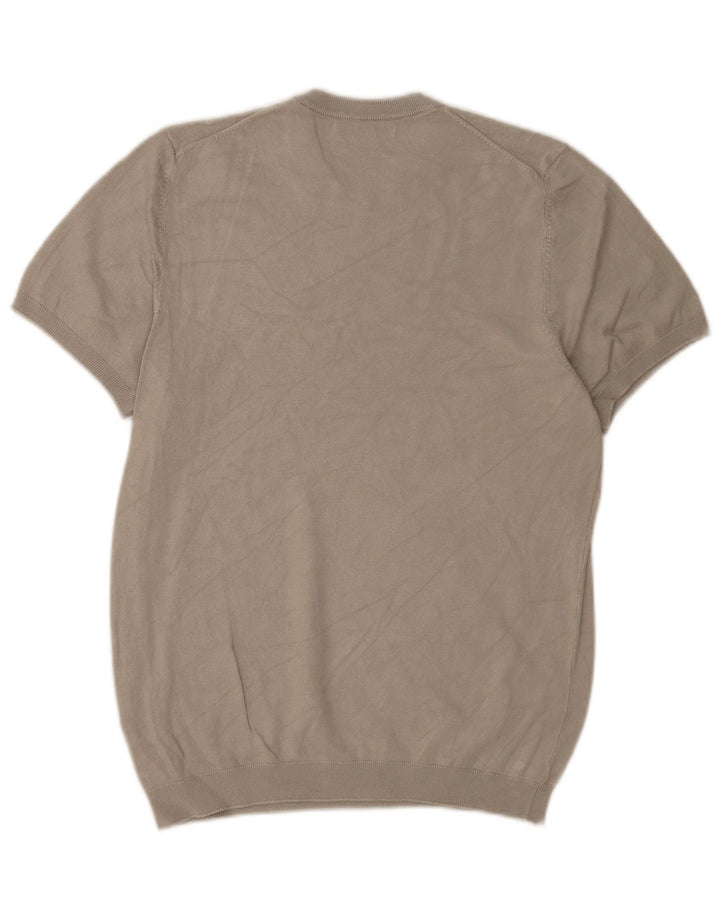 Zara Pull à manches courtes et col rond pour homme Petit gris viscose