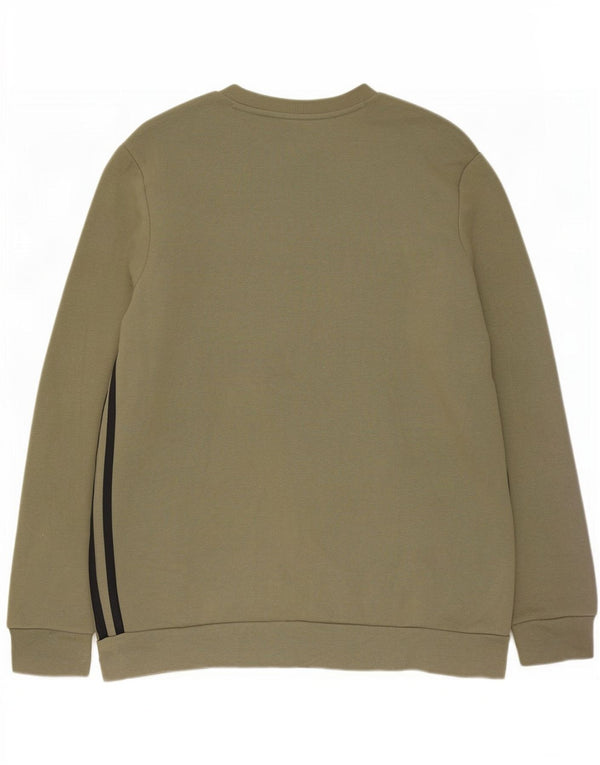 Adidas Sweat-shirt pour homme en coton kaki Taille L