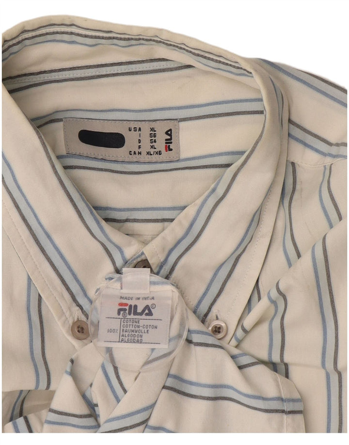 Fila Chemise Homme XL Blanc Rayé Coton