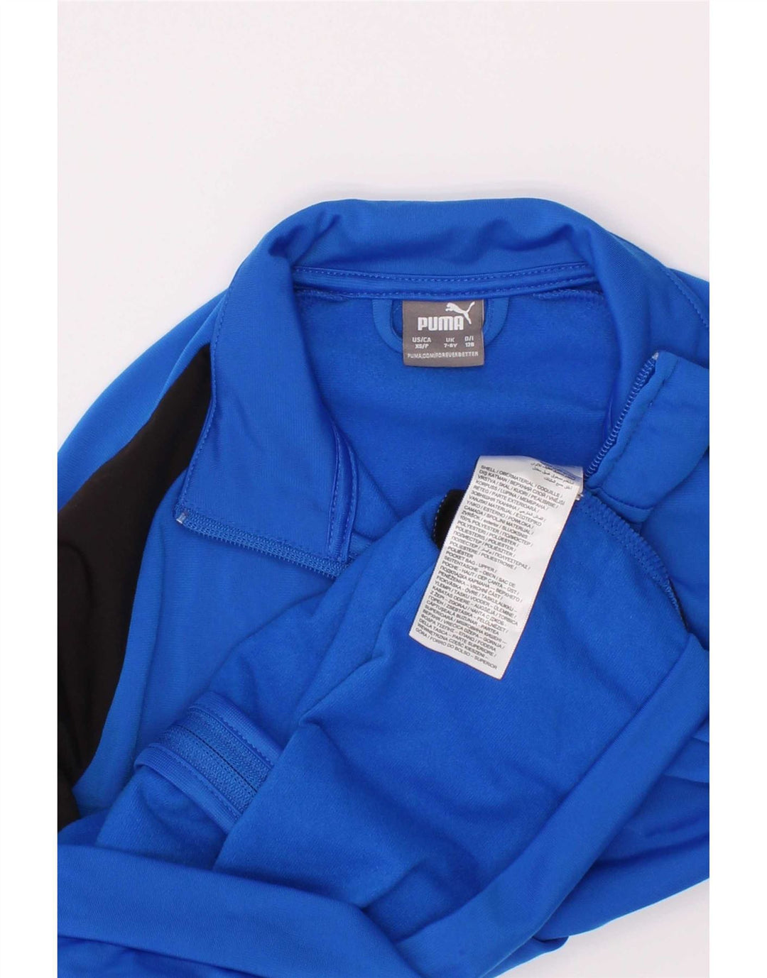 Puma Veste de survêtement graphique pour garçon 7-8 ans Bleu Colorblock Polyester