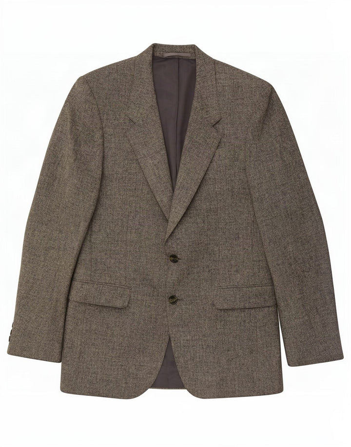 Wellington Veste Blazer 2 Boutons Homme UK 38 Laine Mouchetée Gris Moyen