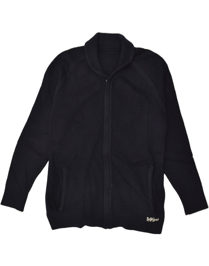 RUFF0 Mens Cardigan Sweater IT 52 Large Navy Blue | Vintage RUFF0 | Thrift | Second-Hand RUFF0 | Used Clothing | Messina Hembry 