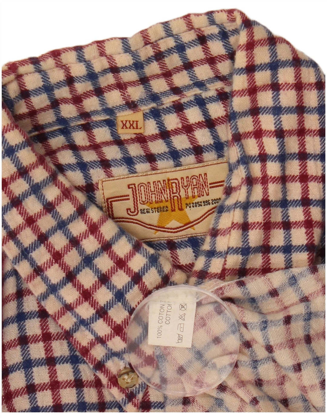 VINTAGE Chemise en flanelle pour hommes 2XL Coton à carreaux rouge