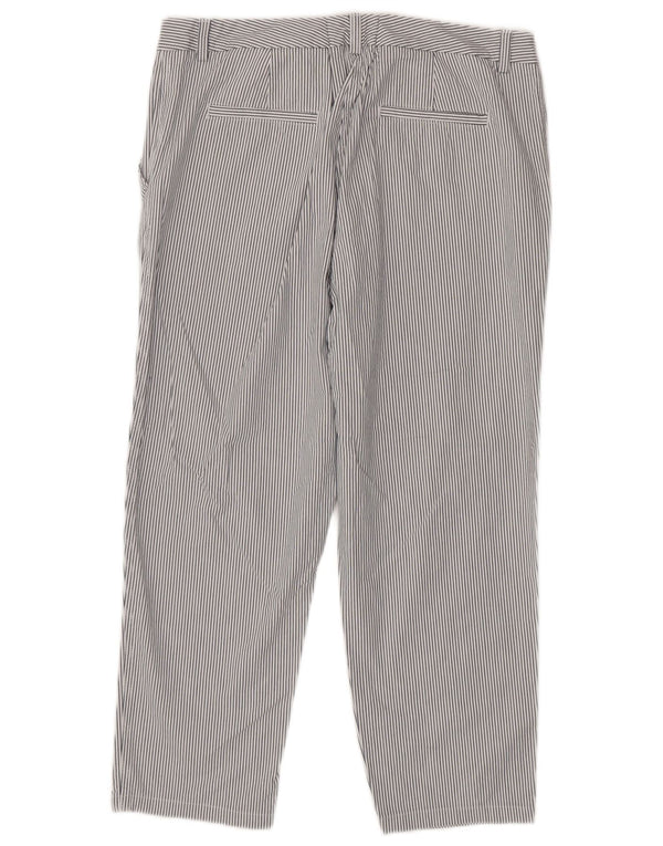 Marks & Spencer Pantalon court slim pour femme UK 18 XL W34 L24 Blanc rayé