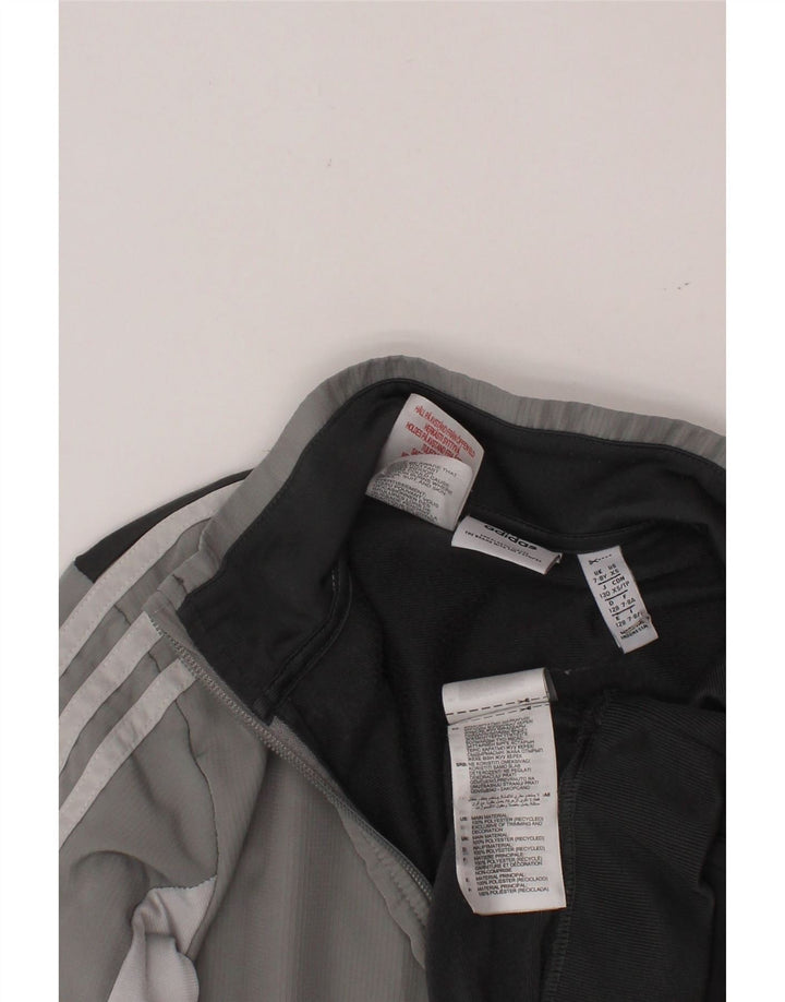 ADIDAS Sweat-shirt à col zippé pour garçon 7-8 ans Gris Colorblock