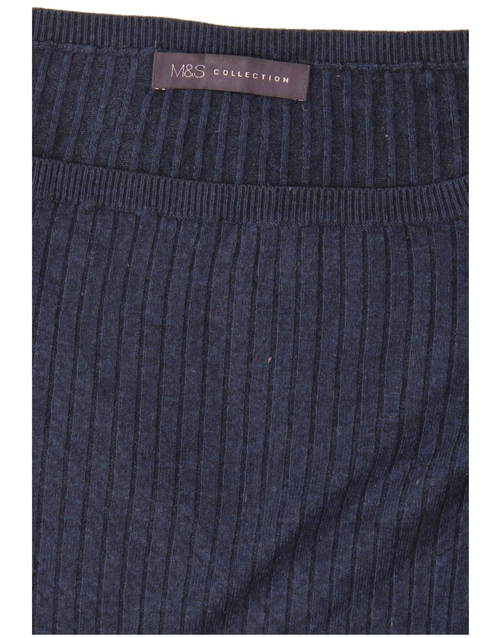 Marks & Spencer Pull col bateau pour femme UK 12 Bleu marine moyen