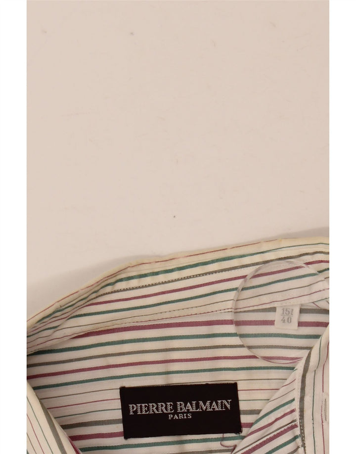 Pierre Balmain Chemise Homme Taille 40 15 3/4 Moyen Rayé Multicolore