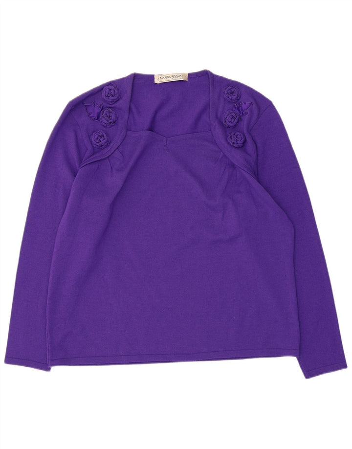 Marina Rinaldi Pull à col carré pour femme Taille 23 Violet moyen