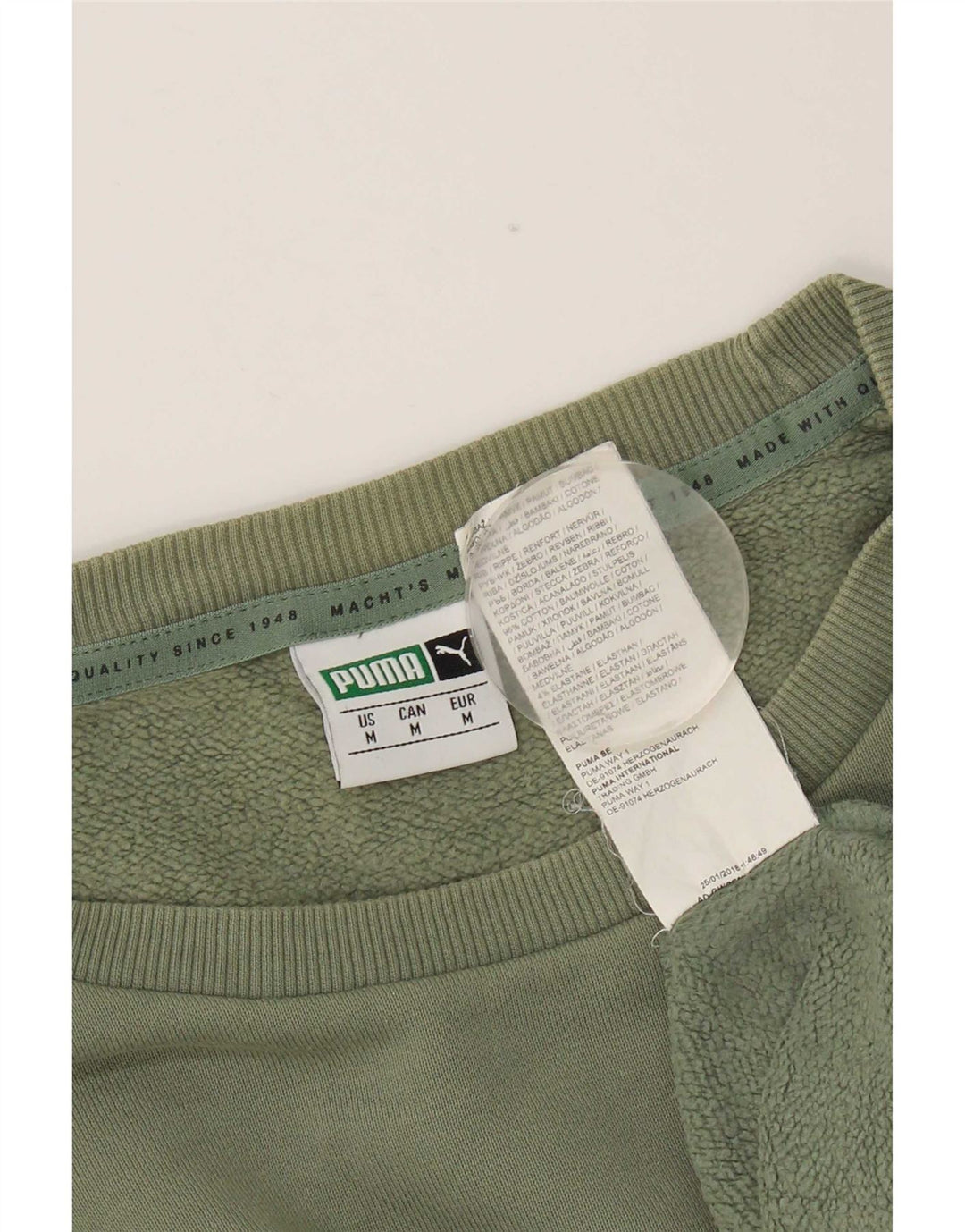 Puma Sweat-Shirt Homme Vert Moyen Colourblock Cotton