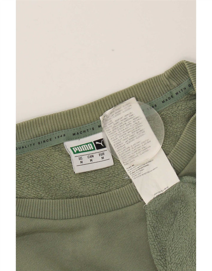 Puma Sweat-Shirt Homme Vert Moyen Colourblock Cotton