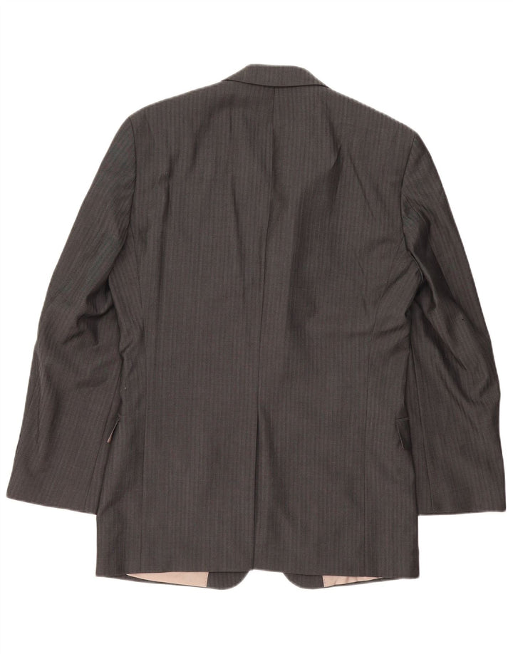HUGO BOSS Veste blazer à 3 boutons pour homme EU 48 Gris moyen en laine à fines rayures
