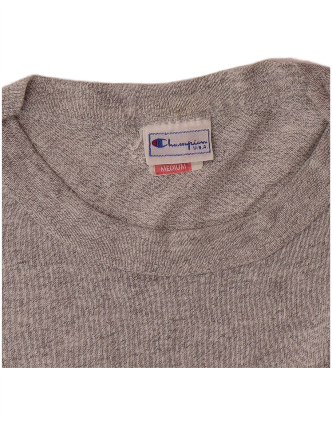CHAMPION T-Shirt Graphique Homme Gris Moyen Moucheté Coton