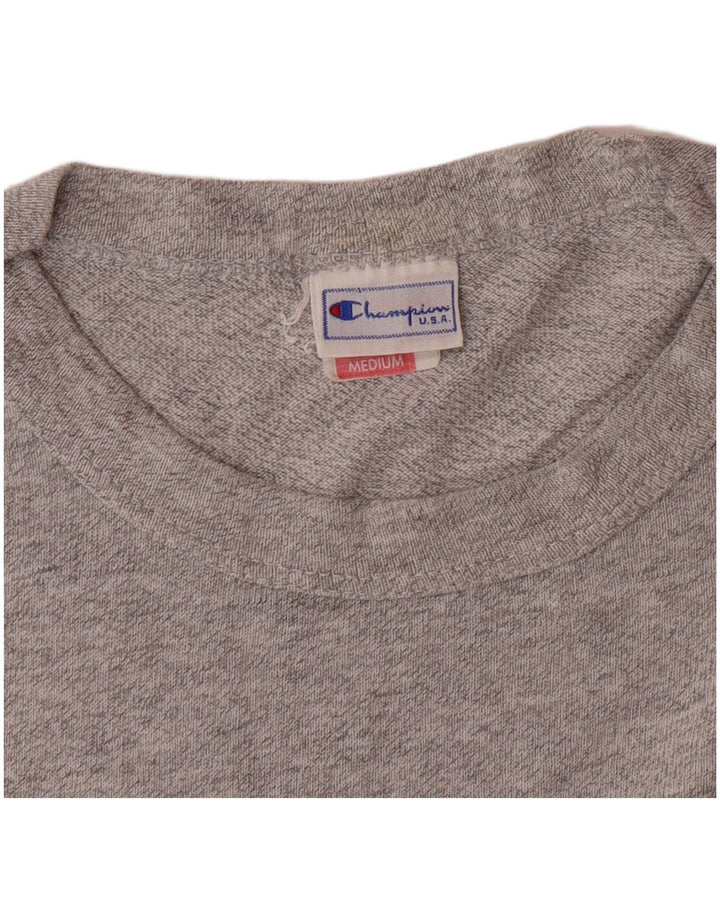 CHAMPION T-Shirt Graphique Homme Gris Moyen Moucheté Coton