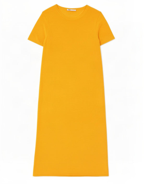 Zara Robe pull à manches courtes pour femme UK 16 Grand lin orange