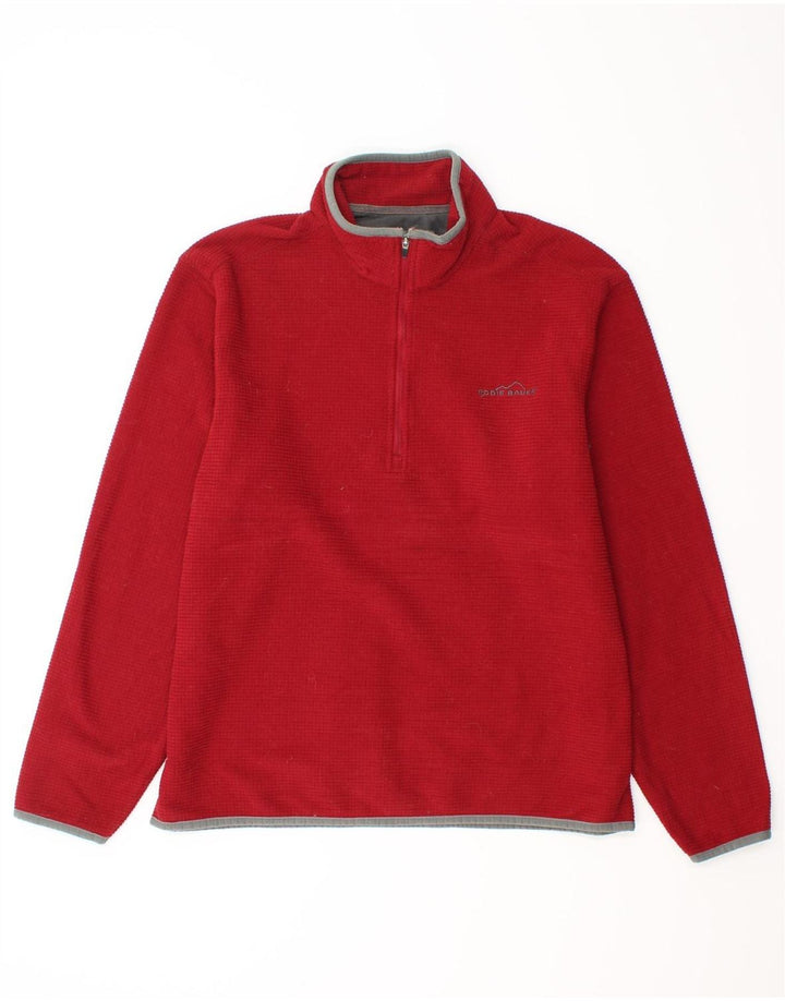EDDIE BAUER Sweat-shirt col zippé pour homme en polyester rouge moyen