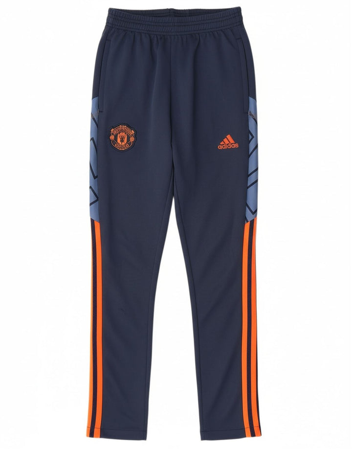 ADIDAS Boys Tracksuit Trousers 9-10 Years Medium Navy Blue