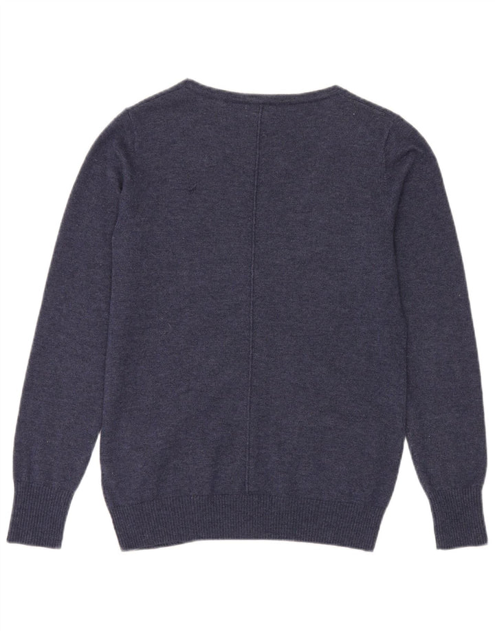 Fat Face Womens Cardigan Sweater UK 10 Petite laine bleu marine