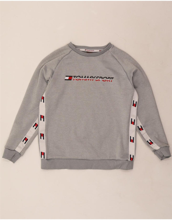 TOMMY HILFIGER Sweat-Shirt Graphique pour Homme Petit Gris Colorblock