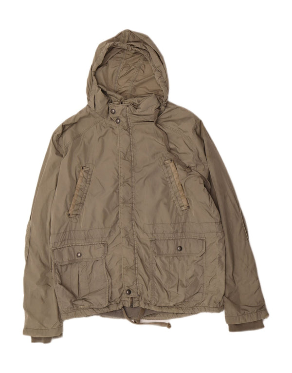 Zara Veste coupe-vent à capuche pour homme UK 44 2XL Gris Nylon