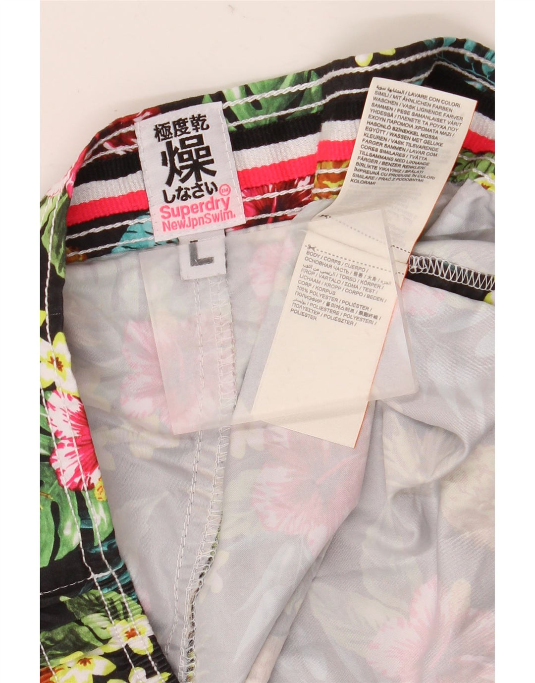 Superdry Short de Bain Femme UK 16 Large Multicolore Floral Polyester