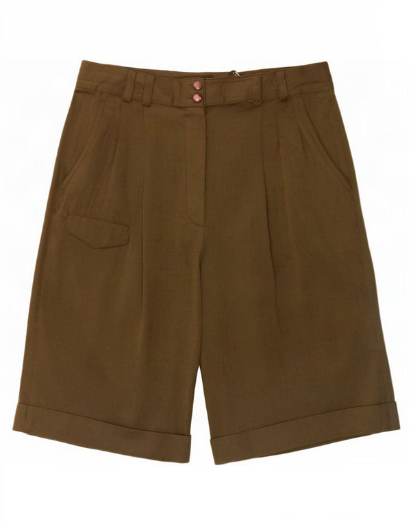 vintage Womens Wide Leg Casual Shorts UK 12 Moyen W28 Vert Triacétate