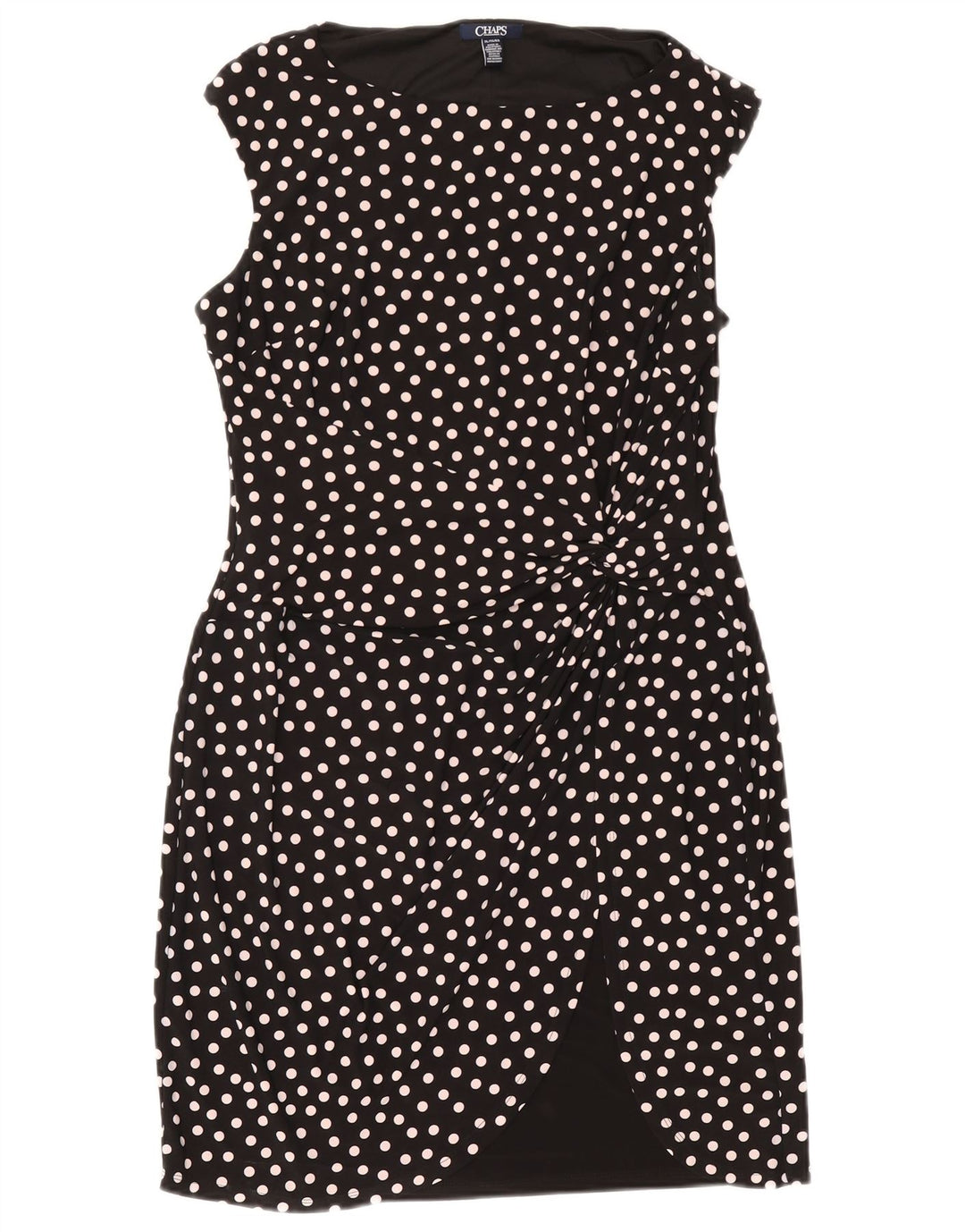 Chaps Robe fourreau sans manches pour femme UK 18 XL Noir à pois Polyester