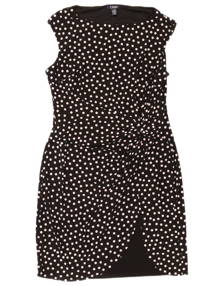 Chaps Robe fourreau sans manches pour femme UK 18 XL Noir à pois Polyester