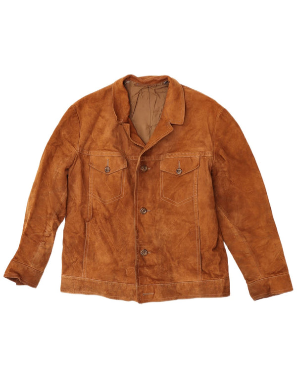 Vintage Veste en daim pour homme IT 50 Large Marron