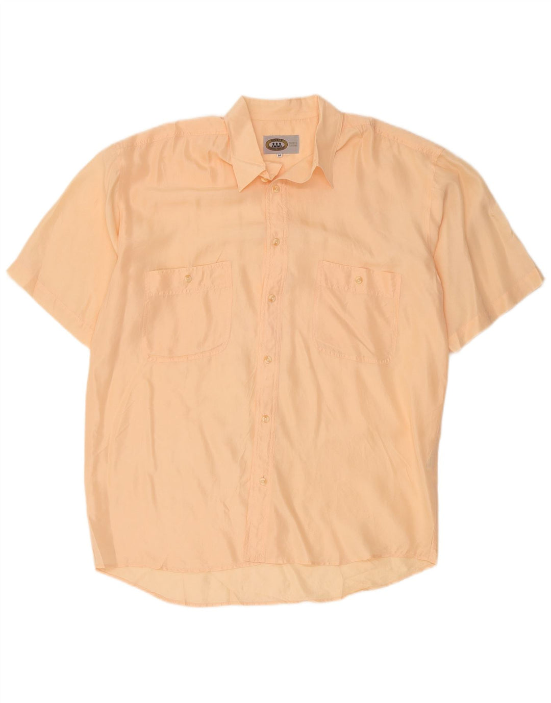 vintage Chemise à manches courtes pour hommes Soie orange moyenne