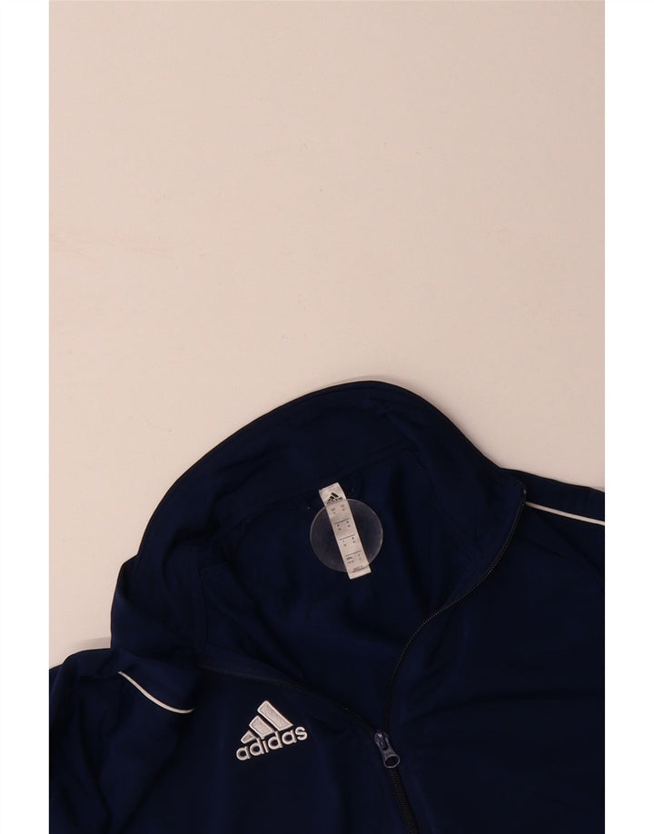 ADIDAS Mens Tracksuit Top Jacket Medium Navy Blue Polyester