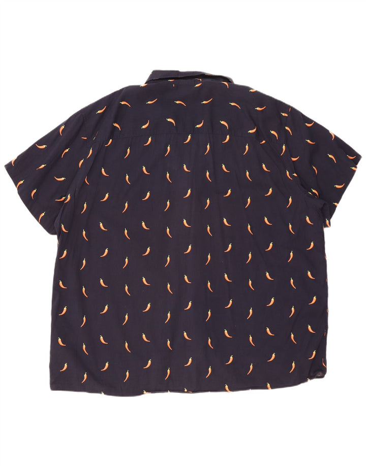 Jack & Jones Chemise à manches courtes pour homme à motif abstrait 2XL en coton bleu marine