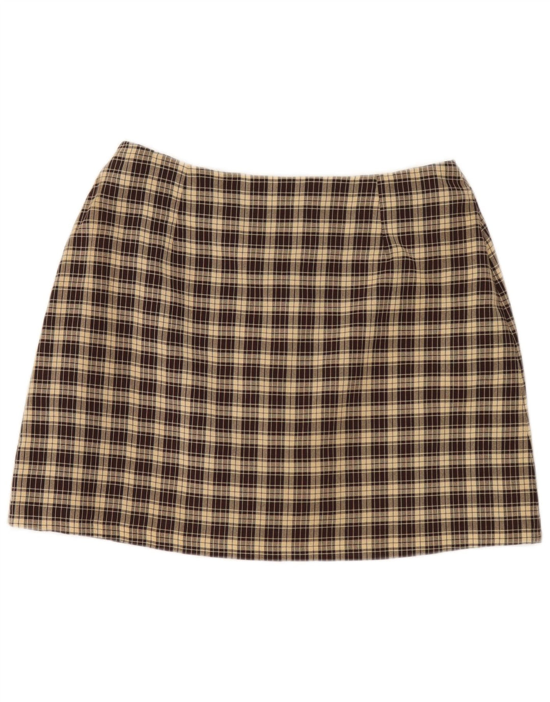 Dorothy Perkins Mini-jupe pour femme UK 16 Large W32 Marron à carreaux Polyester