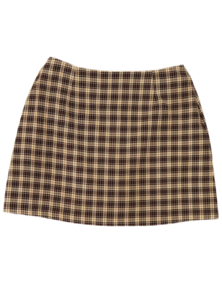 Dorothy Perkins Mini-jupe pour femme UK 16 Large W32 Marron à carreaux Polyester