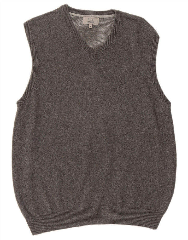 Marks & Spencer Débardeur Regular Fit Homme Coton Gris Moyen