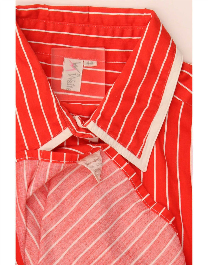 chemise femme vintage IT 44 Coton à fines rayures rouge moyen