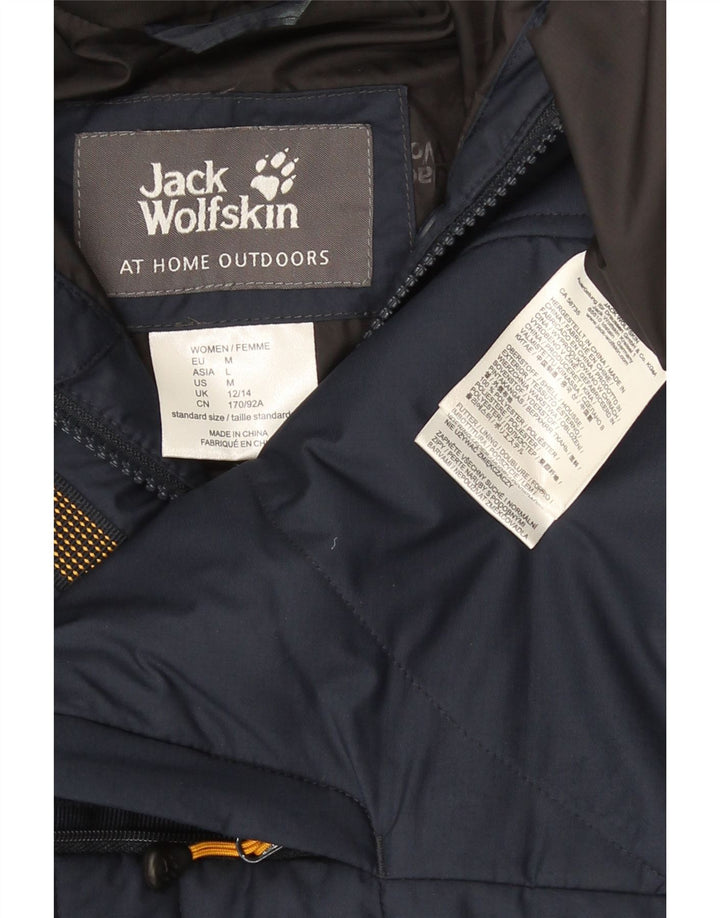 Jack Wolfskin Manteau rembourré à capuche pour homme UK 12/14 Bleu marine moyen Polyester