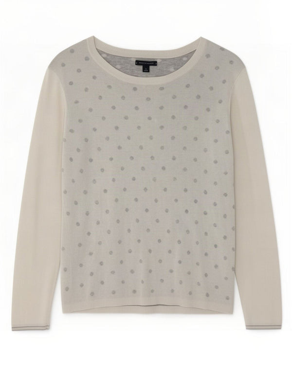 Tommy Hilfiger Pull col bateau pour femme UK 14 Medium Blanc à pois