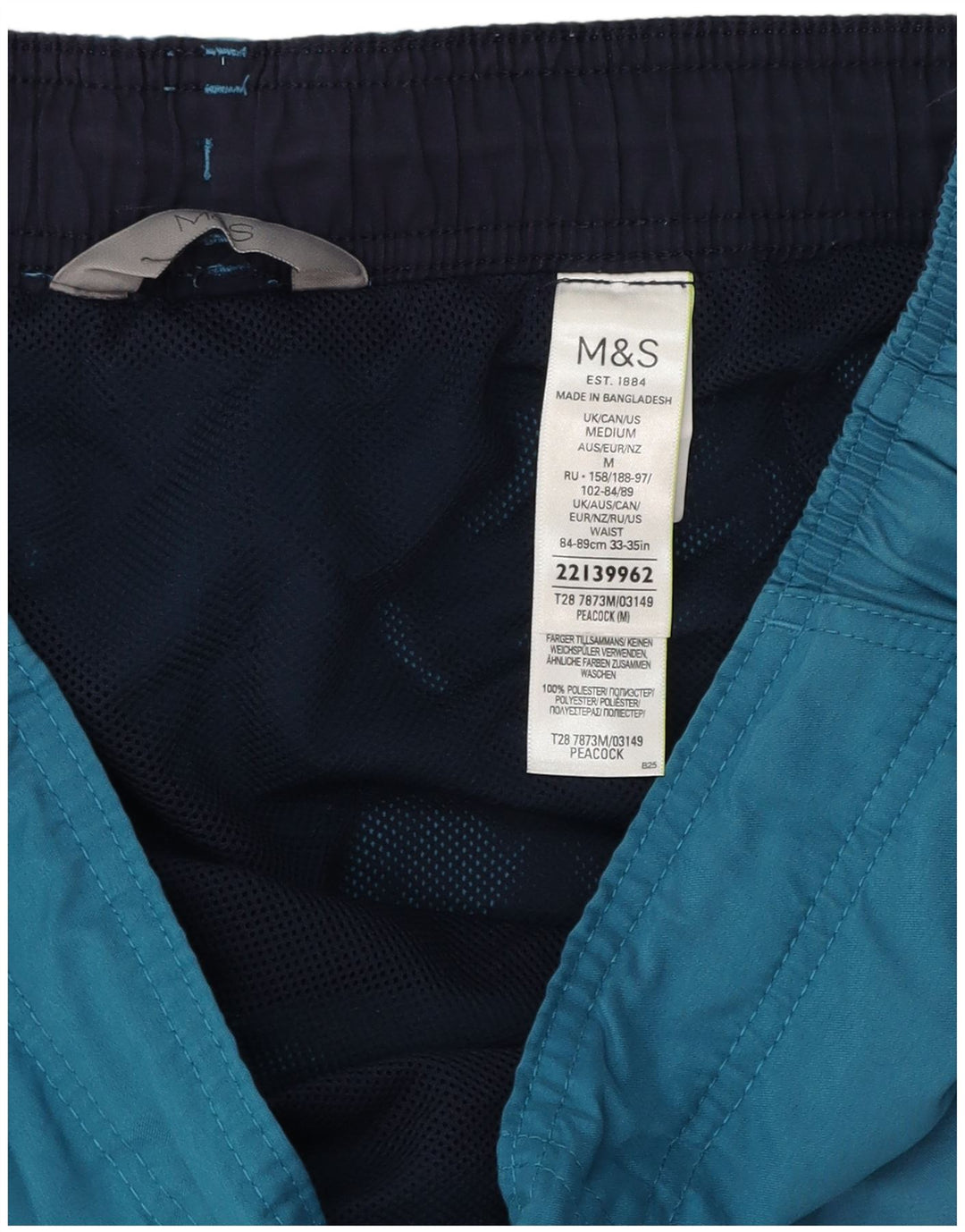 Marks & Spencer Short de Bain Peacock Cargo Homme Bleu Moyen Polyester